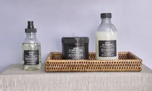 Tre prodotti Davines: OI Oil, OI Hair Butter e OI Shampoo, per una routine completa di bellezza per capelli.