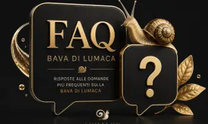 FAQ sulla bava di lumaca: risposte e possibili controindicazioni. Una lumaca dorata su un punto interrogativo.