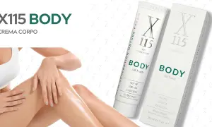 Crema corpo X115 BODY, con effetto caldo benefico, nutre, idrata e rassoda la pelle per un aspetto giovane e setoso.