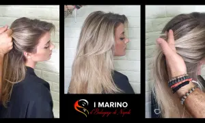 Capelli biondi sfumati balayage, un look naturale e luminoso. Le ciocche bionde creano un effetto solare.