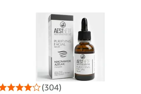 Siero viso purificante AESTHETE con acido azelaico e niacinamide, ideale per una pelle radiosa.