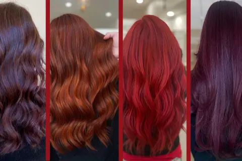 Capelli ramato, rossi e bordeaux: quattro sfumature di colore vibrante e audace per chi ama osare.