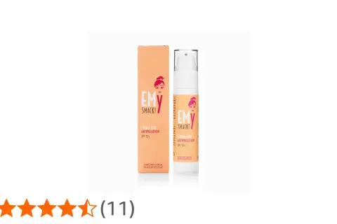Crema viso antipollution EMY SMACK! SPF 50+ in confezione e flacone, con logo e scritta. Protezione quotidiana.