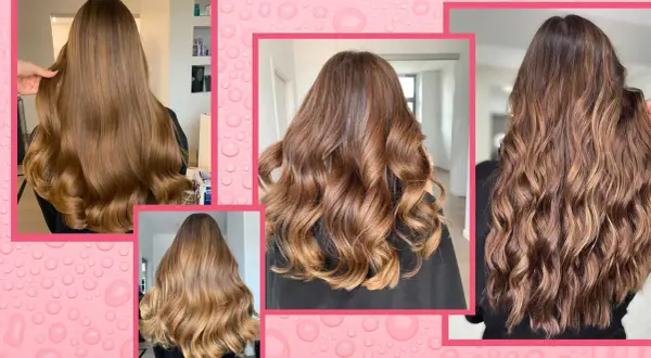 Capelli lunghi e ondulati con splendide tonalità castano chiaro, che sfumano in riflessi dorati.