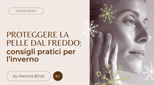 Proteggere la pelle dal freddo in inverno: consigli pratici. Un volto maturo con fiocchi di neve stilizzati, per un'abbronzatura invernale sicura.