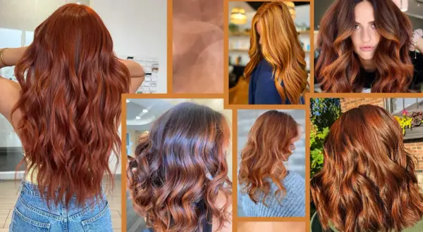 Capelli castano ramato con riflessi luminosi, una scelta audace che dona a molte donne un look vibrante e alla moda.