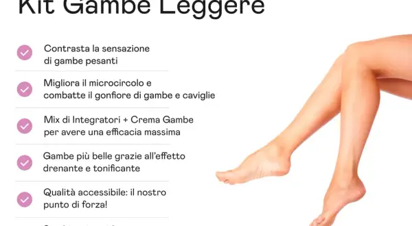 Kit Gambe Leggere: contrasta gambe pesanti e gonfiore con impacchi drenanti gambe fai da te, integratori e crema. Gambe belle e leggere.