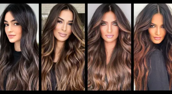 Quattro donne con splendidi capelli color miele e nocciola, con sfumature che creano un effetto naturale e luminoso.