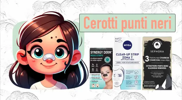 Cerotti punti neri: scopri come usarli per una pelle pulita. Immagine con prodotti Synergy Derm, Nivea e Sephora.