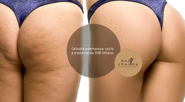 Confronto prima/dopo: la pelle mostra i diversi tipi di cellulite, con un miglioramento visibile grazie al trattamento DIBI Milano.