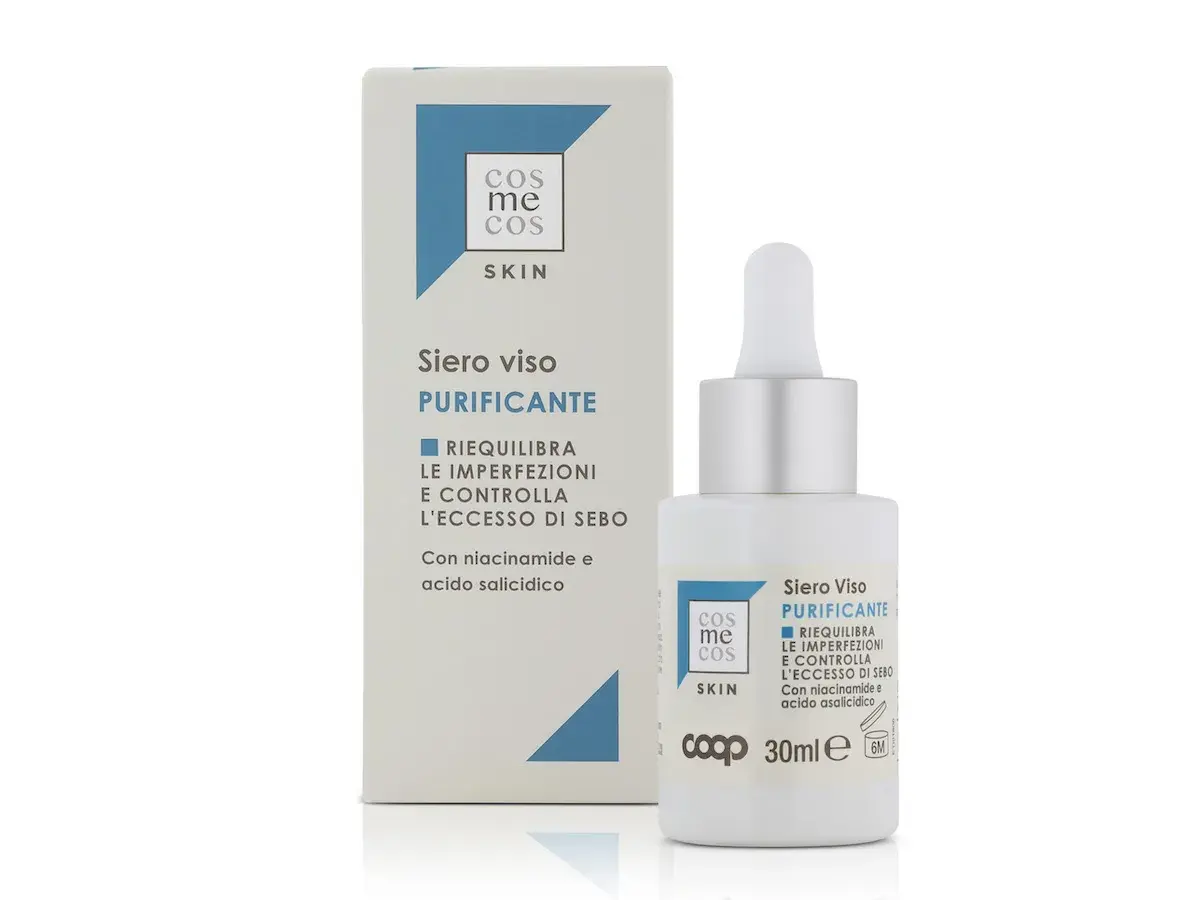 Siero viso purificante con niacinamide per ridurre i pori dilatati e l'eccesso di sebo.