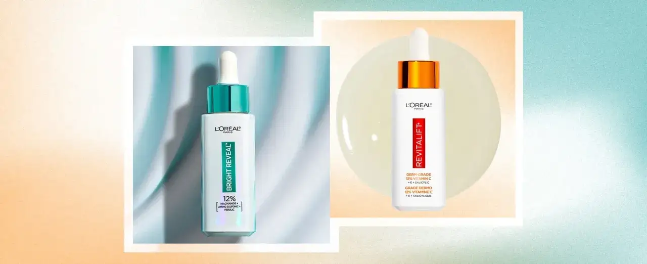Sieri L'Oréal: uno con niacinamide per illuminare, l'altro con vitamina C per rivitalizzare la pelle.