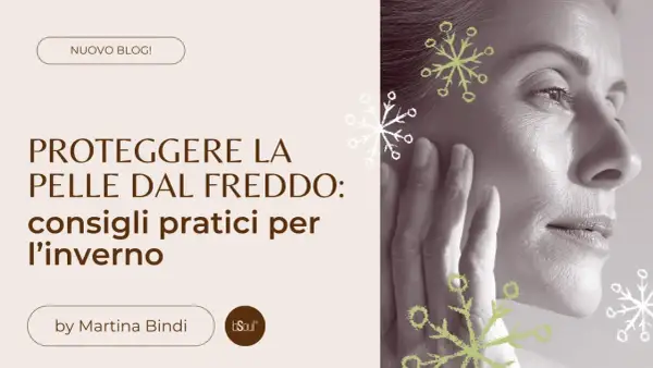 Proteggere la pelle dal freddo in inverno: consigli pratici. Un volto maturo con fiocchi di neve stilizzati, per un'abbronzatura invernale sicura.