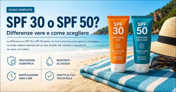 Guida completa: SPF 30 o SPF 50? Scopri cos'è l'SPF e le differenze per scegliere la protezione solare ideale per te.